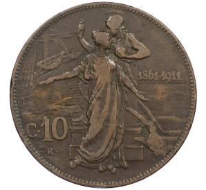 10 чентезимо 1911 года Италия «50 лет Королевству» — Фото №1