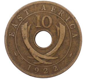 10 центов 1922 года Британская Восточная Африка — Фото №1