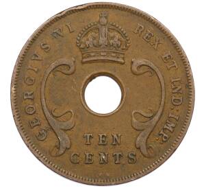 10 центов 1937 года KN Британская Восточная Африка — Фото №2