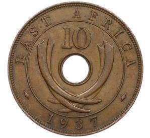 10 центов 1937 года KN Британская Восточная Африка — Фото №1