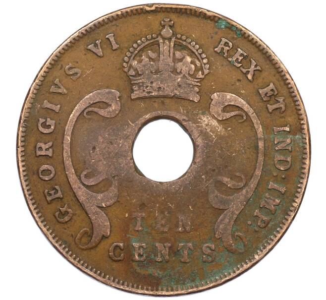 Монета 10 центов 1942 года Британская Восточная Африка (Артикул: M2-85775) — Фото №2