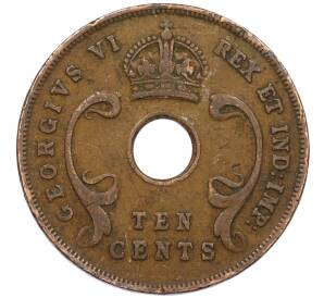 10 центов 1945 года SA Британская Восточная Африка — Фото №2