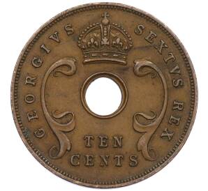 10 центов 1950 года Британская Восточная Африка — Фото №2