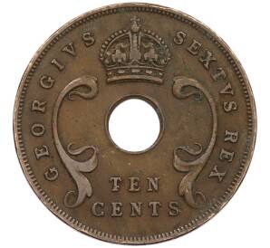 10 центов 1951 года Британская Восточная Африка — Фото №2