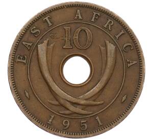 10 центов 1951 года Британская Восточная Африка — Фото №1