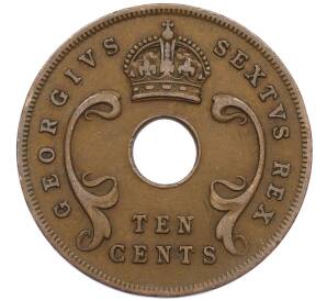 10 центов 1952 года Британская Восточная Африка — Фото №2