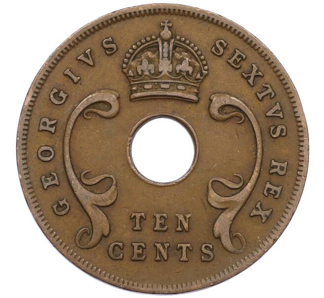 Монета 10 центов 1952 года Британская Восточная Африка (Артикул: M2-85787) — Фото №2