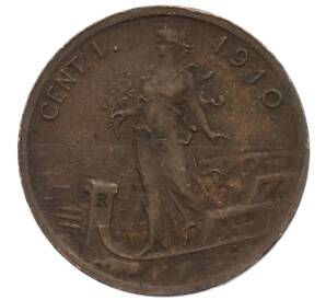 1 чентезимо 1910 года Италия — Фото №1