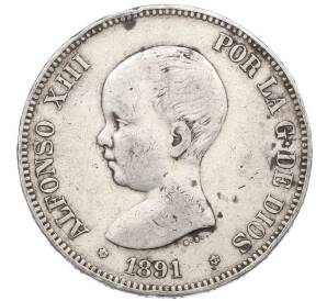 5 песет 1891 года Испания — Фото №1