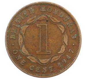1 цент 1947 года Британский Гондурас — Фото №1