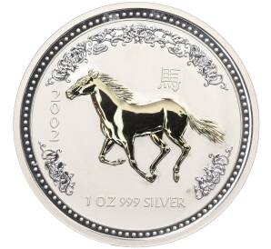 1 доллар 2002 года Австралия «Китайский гороскоп — Год лошади» (Позолота) — Фото №1