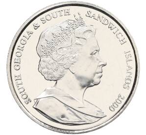 2 фунта 2000 года Южная Георгия и Южные Сэндвичевы острова «100 лет со дня рождения Королевы-Матери» — Фото №2