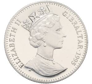 1 крона 1995 года Гибралтар «Заповедник планета Земля — Кашалот» — Фото №2