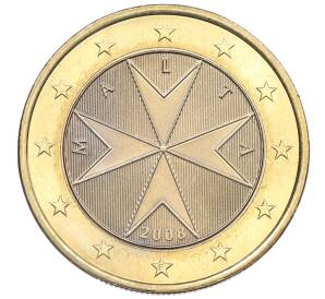 1 евро 2008 года Мальта — Фото №1