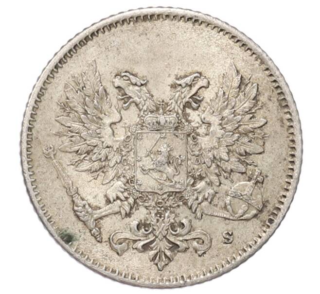 Монета 25 пенни 1917 года Русская Финляндия — Орел без корон (Временное правительство) (Артикул: M1-62885) — Фото №2