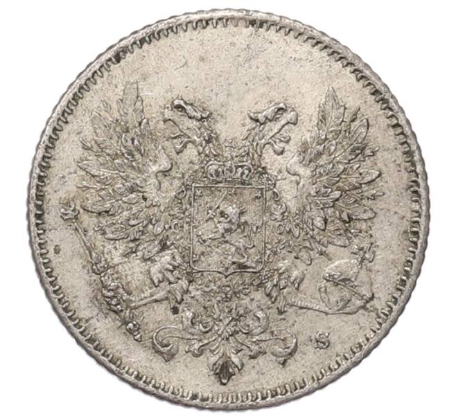 Монета 25 пенни 1917 года Русская Финляндия — Орел без корон (Временное правительство) (Артикул: M1-62896) — Фото №2