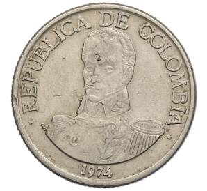 1 песо 1974 года Колумбия — Фото №1
