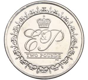 2 фунта 2011 года Британская Территория Индийского океана «Королева Елизавета II и Принц Филипп» — Фото №1
