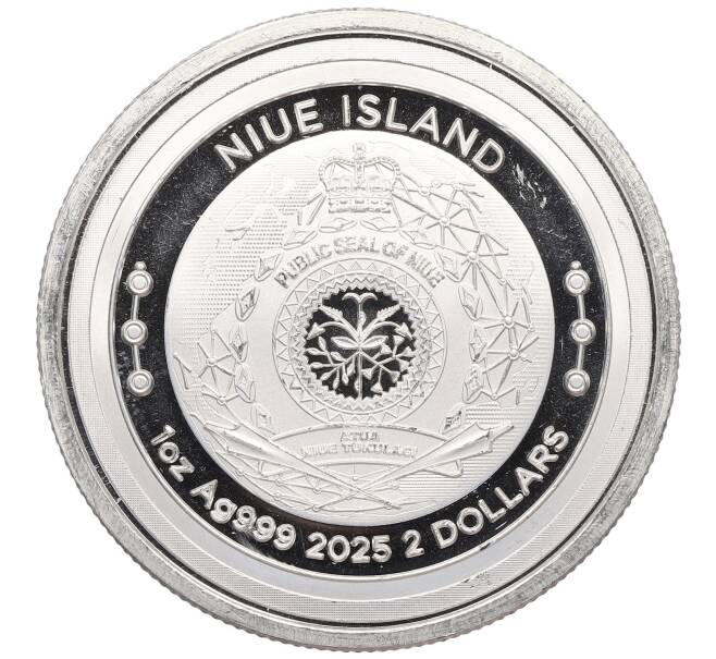 Монета 2 доллара 2025 года Ниуэ «Биткоин — будущее финансов» (Артикул: M2-86446) — Фото №2