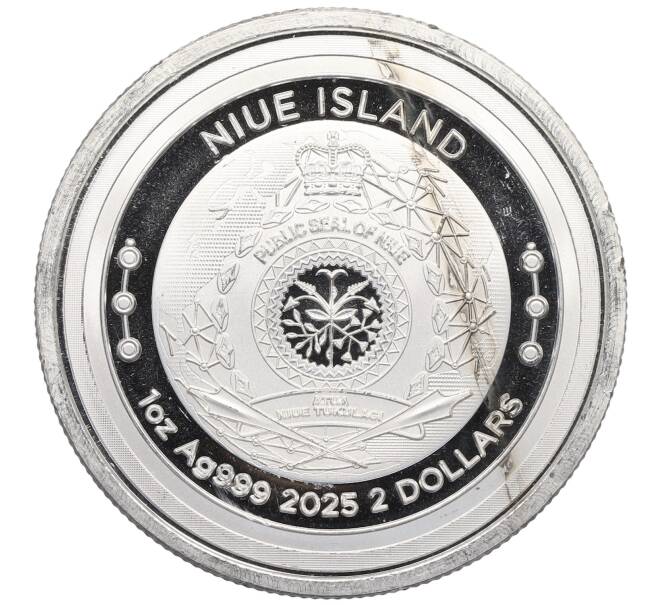 Монета 2 доллара 2025 года Ниуэ «Биткоин — будущее финансов» (Артикул: M2-86448) — Фото №2