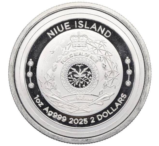 Монета 2 доллара 2025 года Ниуэ «Биткоин — будущее финансов» (Артикул: M2-86452) — Фото №2