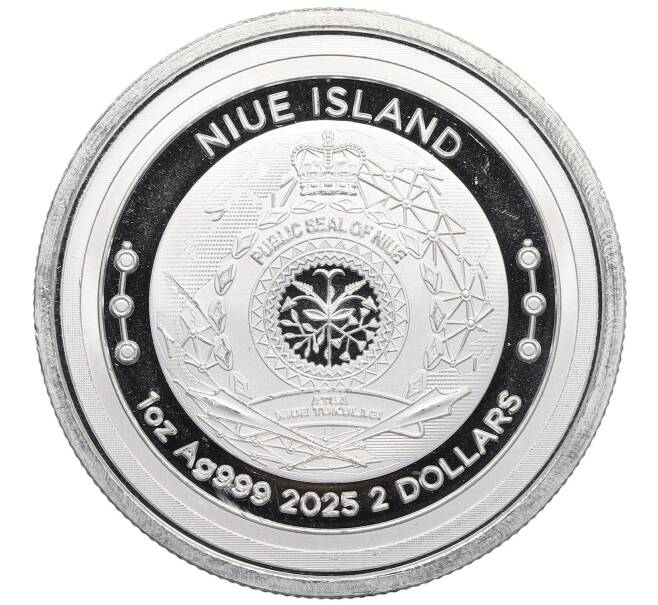 Монета 2 доллара 2025 года Ниуэ «Биткоин — будущее финансов» (Артикул: M2-86454) — Фото №2