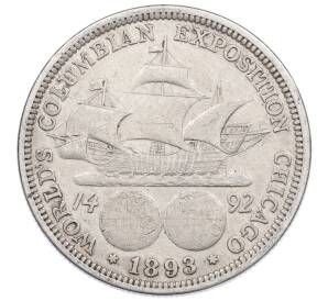 1/2 доллара (50 центов) 1893 года США «Колумбийская выставка в Чикаго» — Фото №1