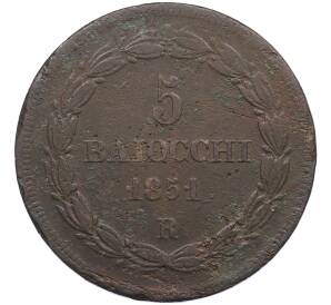 5 байокко 1851 года Папская область — Фото №1