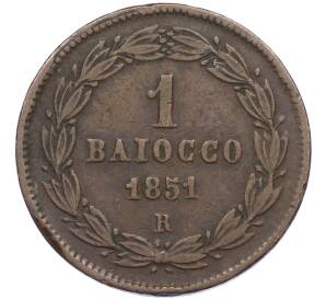 1 байокко 1851 года Папская область — Фото №1