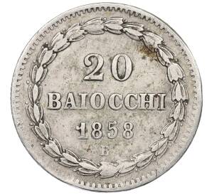 20 байокко 1858 года Папская область — Фото №1