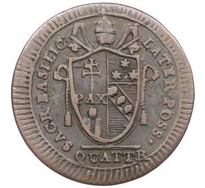 1 кваттрино 1801 года Папская область — Фото №2