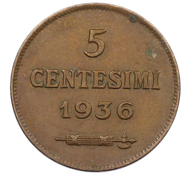 Монета 5 чентезимо 1936 года Сан-Марино (Артикул: M2-86567) — Фото №1