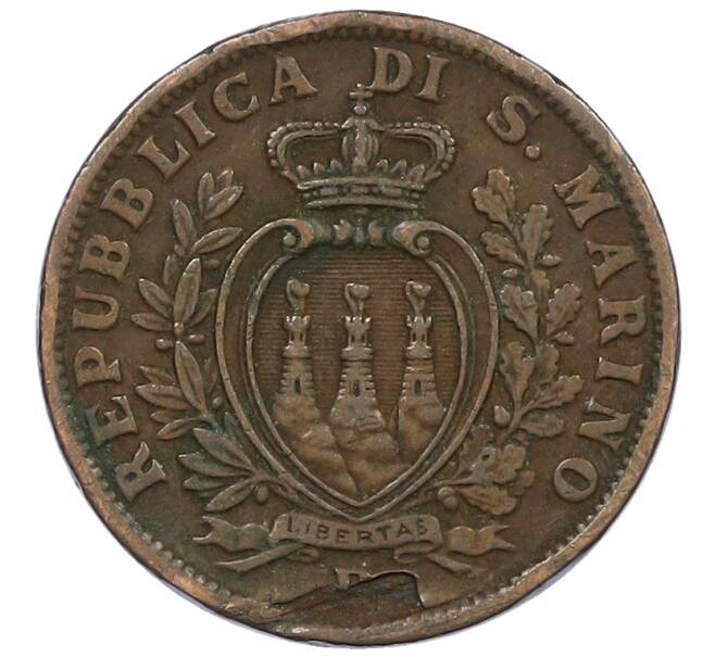 Монета 5 чентезимо 1936 года Сан-Марино (Артикул: M2-86574) — Фото №2