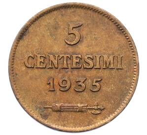 5 чентезимо 1935 года Сан-Марино — Фото №1