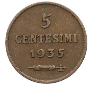 5 чентезимо 1935 года Сан-Марино — Фото №1