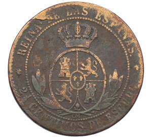 2 1/2 сентимо 1868 года Испания — Фото №2