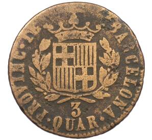 3 кварто 1823 года Испания — провинция Барселона — Фото №2
