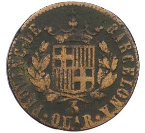 3 кварто 1823 года Испания — провинция Барселона — Фото №2