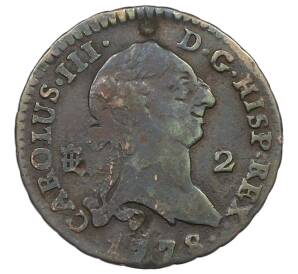2 мараведи 1778 года Испания (Карл III) — Фото №1