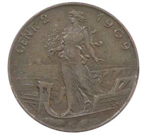 2 чентезимо 1909 года Италия — Фото №1