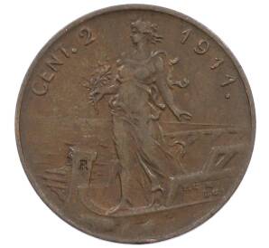 2 чентезимо 1911 года Италия — Фото №1