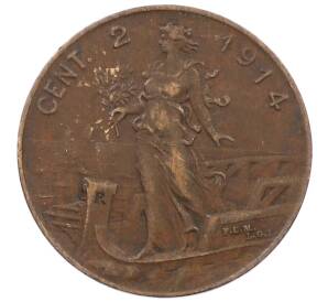 2 чентезимо 1914 года Италия — Фото №1