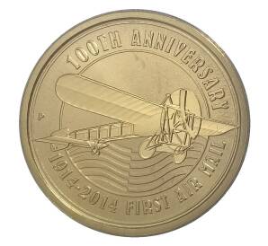 1 доллар 2014 года Тувалу — 100 лет Первой воздушной почте — Фото №1