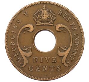 5 центов 1934 года Британская Восточная Африка — Фото №2