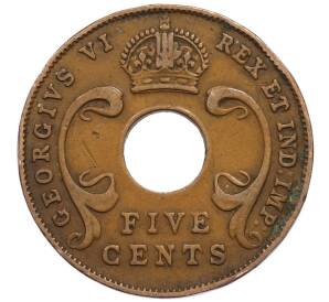 5 центов 1941 года I Британская Восточная Африка — Фото №2
