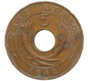 5 центов 1942 года Британская Восточная Африка — Фото №1