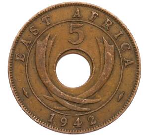 5 центов 1942 года Британская Восточная Африка — Фото №1