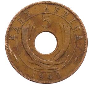 5 центов 1942 года Британская Восточная Африка — Фото №1