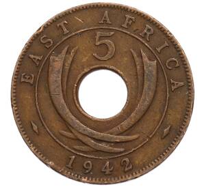 5 центов 1942 года Британская Восточная Африка — Фото №1