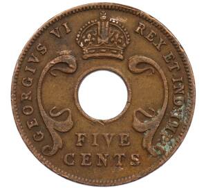 5 центов 1942 года Британская Восточная Африка — Фото №2